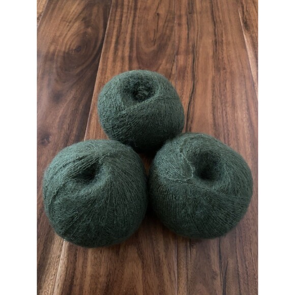 3 Skeins Kid Mohair Dark Green 150g #397 - Picture 1 of 3